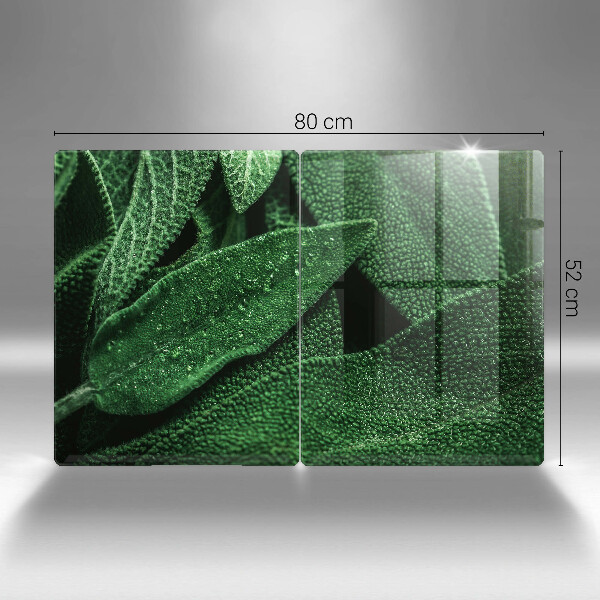 Glas Herdabdeckplatte Die Blätter der Pflanze