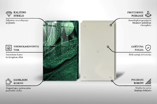 Glas Herdabdeckplatte Die Blätter der Pflanze