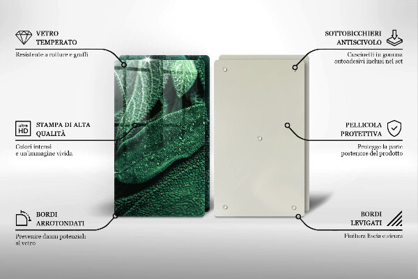 Glas Herdabdeckplatte Die Blätter der Pflanze