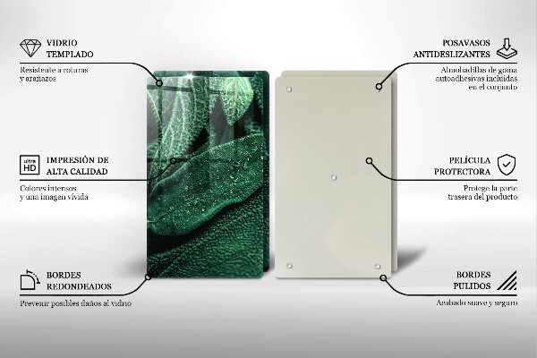 Glas Herdabdeckplatte Die Blätter der Pflanze