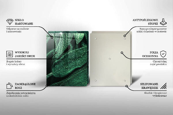 Glas Herdabdeckplatte Die Blätter der Pflanze