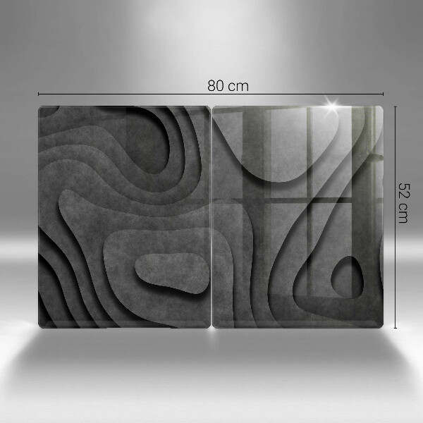 Glas Herdabdeckplatte 3D-Steinformen
