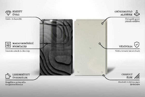 Glas Herdabdeckplatte 3D-Steinformen