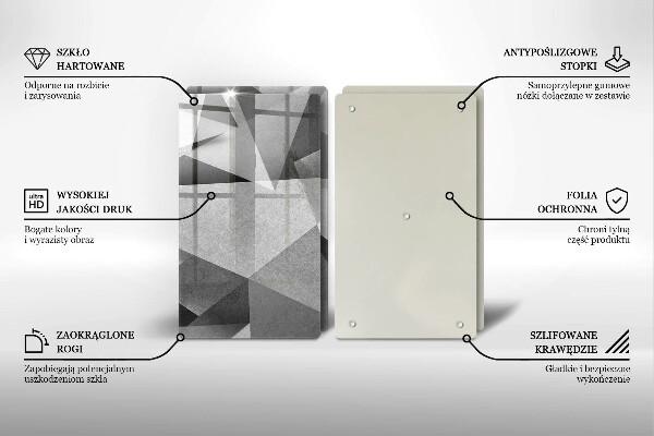 Glas Herdabdeckplatte Konkrete scharfe Abstraktion