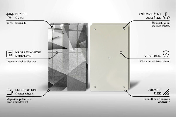 Glas Herdabdeckplatte Konkrete scharfe Abstraktion