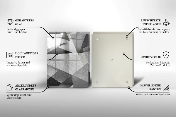 Glas Herdabdeckplatte Konkrete scharfe Abstraktion