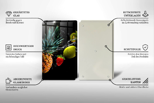 Glas Ceranfeldabdeckung Früchte im Wasser