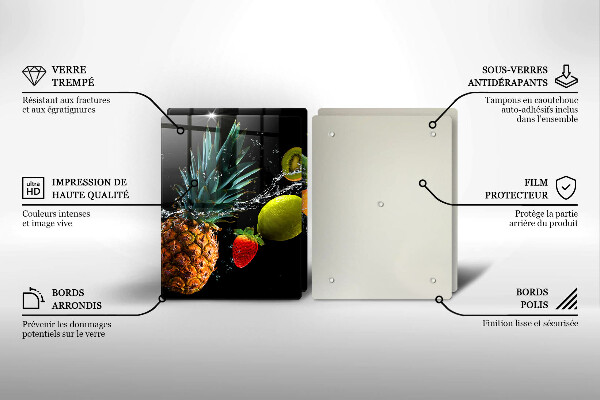 Glas Ceranfeldabdeckung Früchte im Wasser