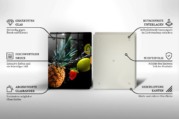 Glas Ceranfeldabdeckung Früchte im Wasser