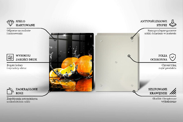 Glas Herdabdeckplatte Saftige Orangenfrucht