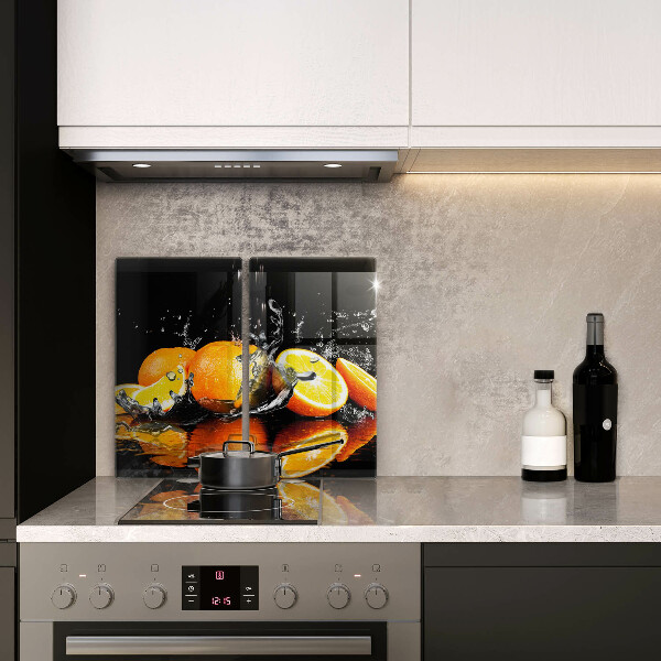 Glas Herdabdeckplatte Saftige Orangenfrucht