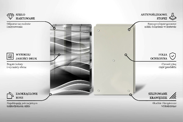 Glas Herdabdeckplatte Abstraktion sanfte Linien