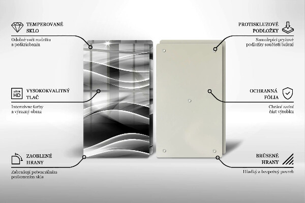 Glas Herdabdeckplatte Abstraktion sanfte Linien