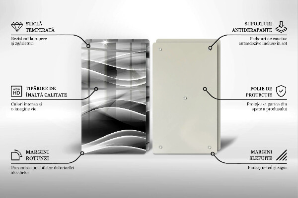 Glas Herdabdeckplatte Abstraktion sanfte Linien