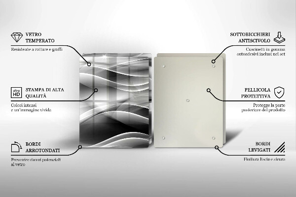 Glas Herdabdeckplatte Abstraktion sanfte Linien