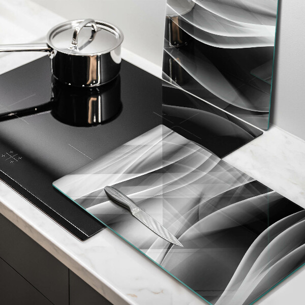 Glas Herdabdeckplatte Abstraktion sanfte Linien
