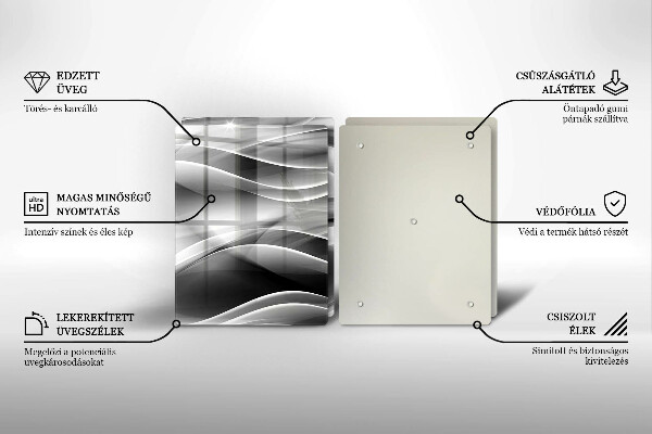 Glas Herdabdeckplatte Abstraktion sanfte Linien