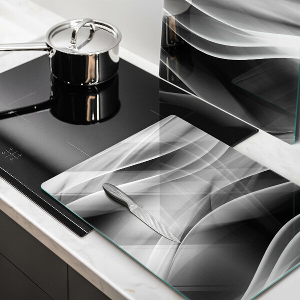 Glas Herdabdeckplatte Abstraktion sanfte Linien