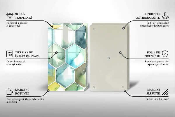 Glas Ceranfeldabdeckung Aquarell-Sechsecke