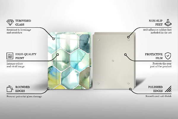 Glas Ceranfeldabdeckung Aquarell-Sechsecke