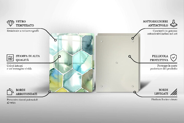 Glas Ceranfeldabdeckung Aquarell-Sechsecke