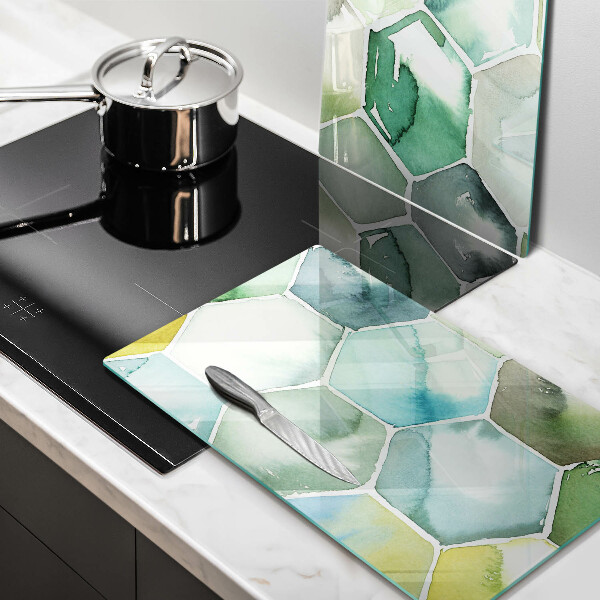 Glas Ceranfeldabdeckung Aquarell-Sechsecke