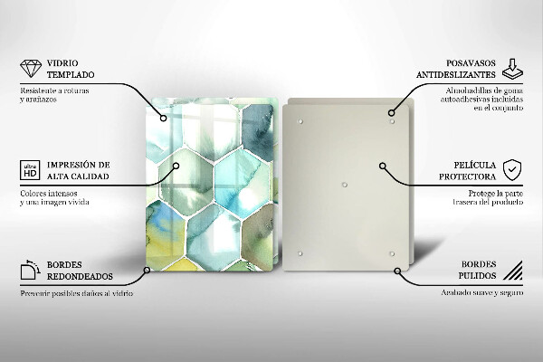Glas Ceranfeldabdeckung Aquarell-Sechsecke
