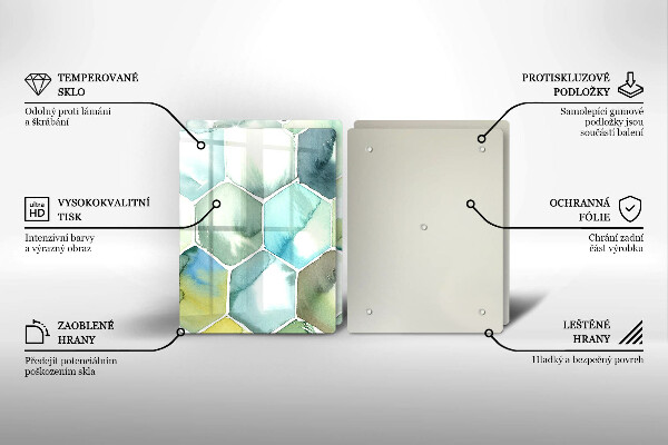 Glas Ceranfeldabdeckung Aquarell-Sechsecke