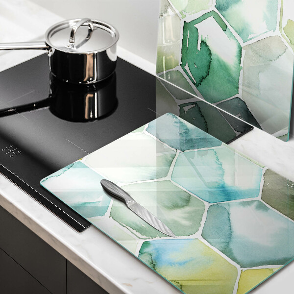 Glas Ceranfeldabdeckung Aquarell-Sechsecke