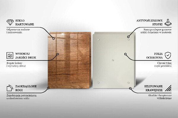 Glas Herdabdeckplatte Holzstruktur
