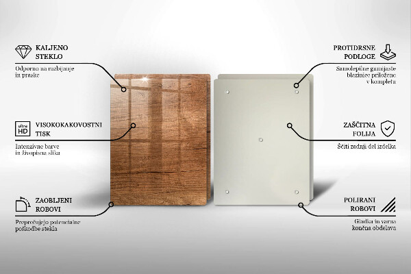 Glas Herdabdeckplatte Holzstruktur