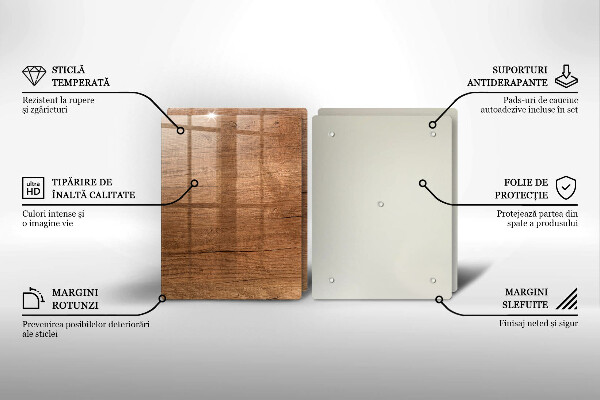 Glas Herdabdeckplatte Holzstruktur