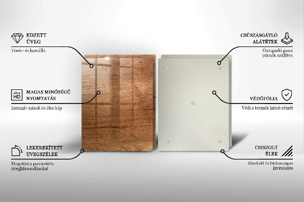 Glas Herdabdeckplatte Holzstruktur