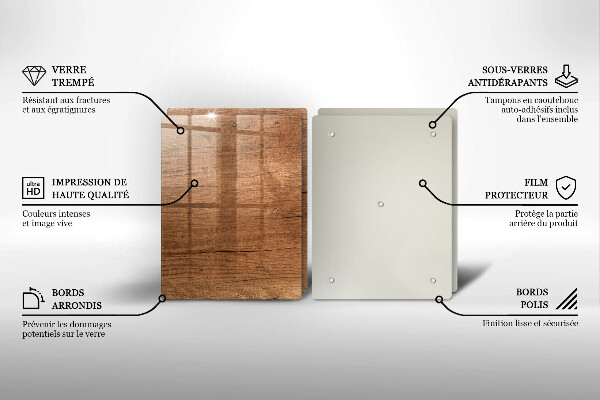 Glas Herdabdeckplatte Holzstruktur