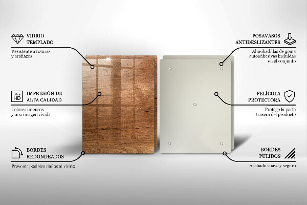 Glas Herdabdeckplatte Holzstruktur