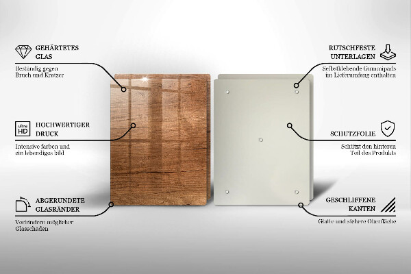 Glas Herdabdeckplatte Holzstruktur