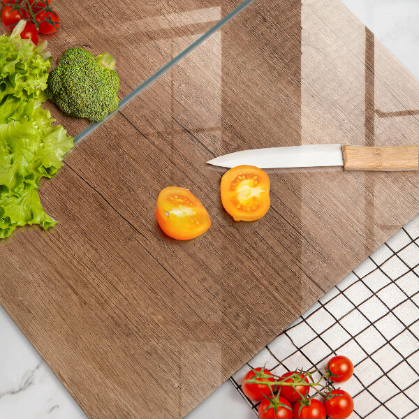 Glas Herdabdeckplatte Holzstruktur