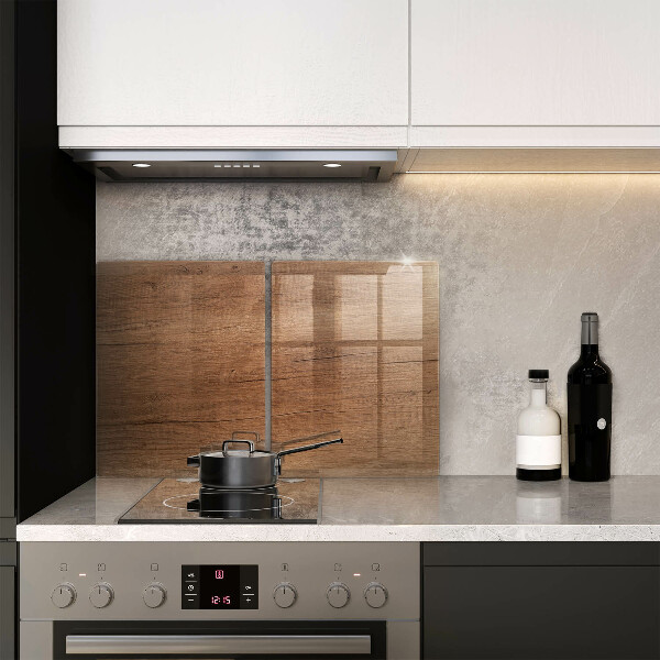 Glas Herdabdeckplatte Holzstruktur