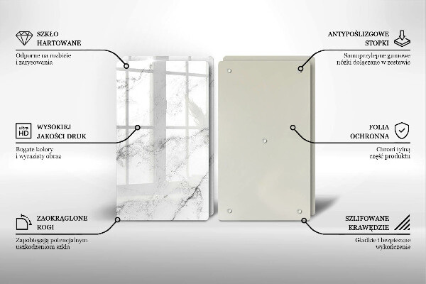 Glas Herdabdeckplatte Elegante Marmorstruktur