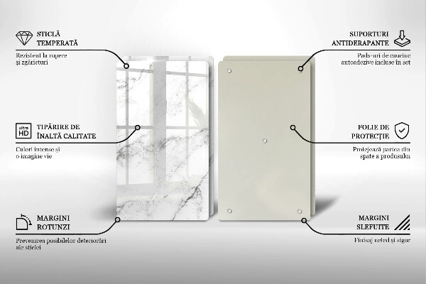 Glas Herdabdeckplatte Elegante Marmorstruktur