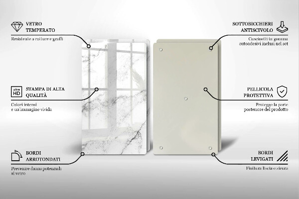 Glas Herdabdeckplatte Elegante Marmorstruktur