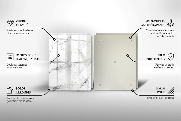 Glas Herdabdeckplatte Elegante Marmorstruktur