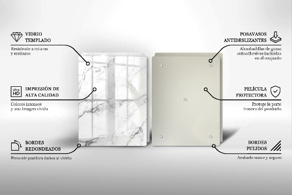 Glas Herdabdeckplatte Elegante Marmorstruktur