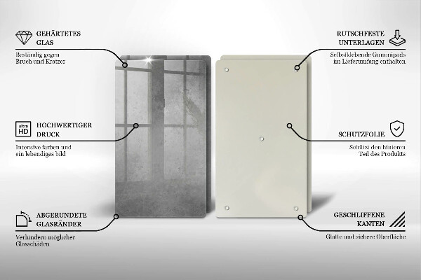 Glas Herdabdeckplatte Betonbeschaffenheitshintergrund