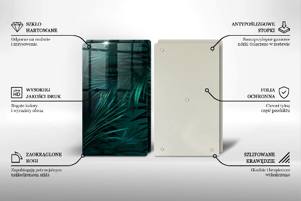 Glas Ceranfeldabdeckung Wilde Dschungelblätter