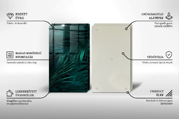 Glas Ceranfeldabdeckung Wilde Dschungelblätter