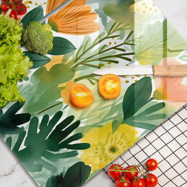 Glas Ceranfeldabdeckung Bemalte Blumen