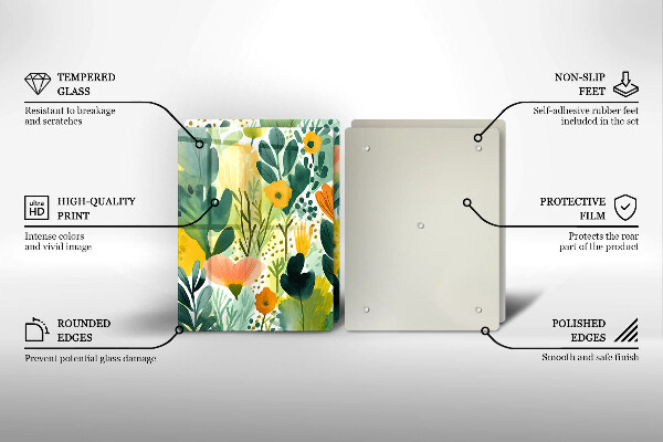 Glas Ceranfeldabdeckung Bemalte Blumen