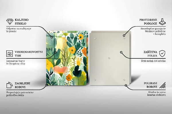 Glas Ceranfeldabdeckung Bemalte Blumen