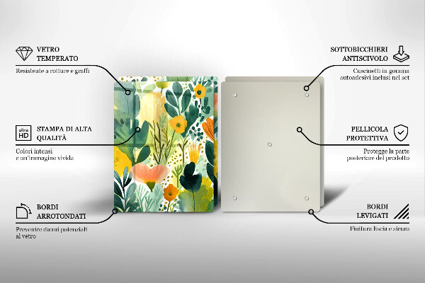 Glas Ceranfeldabdeckung Bemalte Blumen